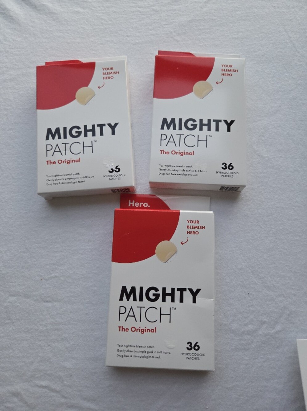 Mighty Patch The Original Hydrocolloid Acne Blemish Patches  36ct x 3